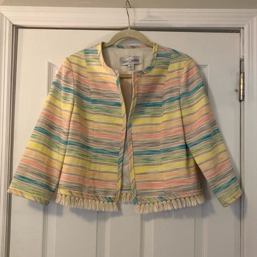 Sara Campbell Striped Multicolor Blazer Jacket
